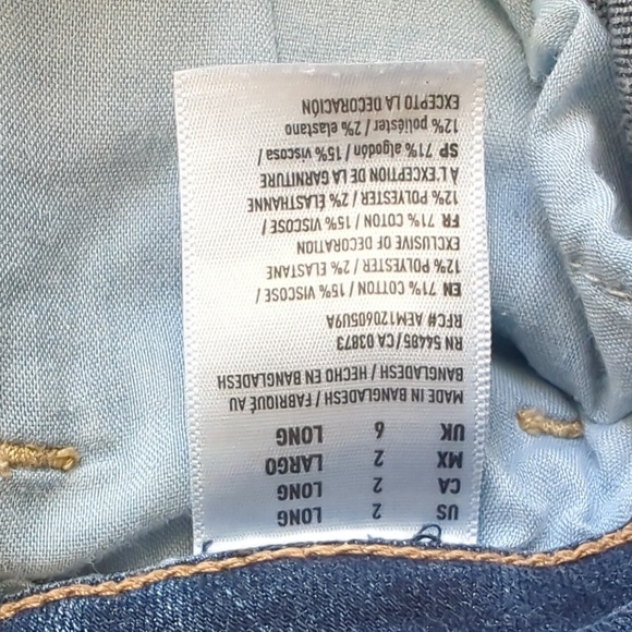 American Eagle Darker Wash Super Stretch Lower Rise Skinny Blue Jeans Size 2L - Picture 5 of 6